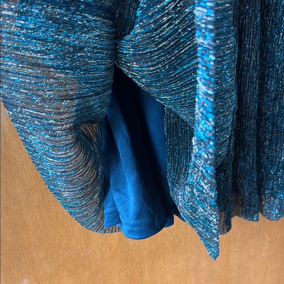 LULUS Ailey Teal Shimmer Dress - Picture 4 of 10